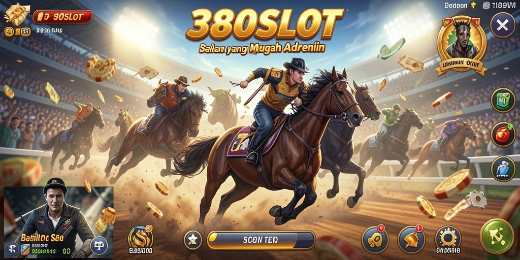 Gameplay balapan seru di 380SLOT dengan kendaraan cepat.