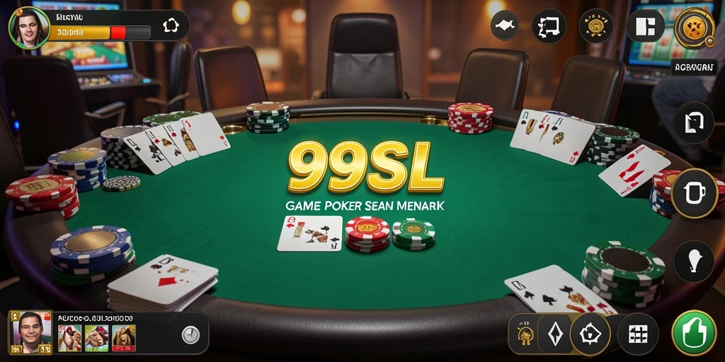 Tangkapan layar gameplay Poker di 99SL dengan tampilan menarik.