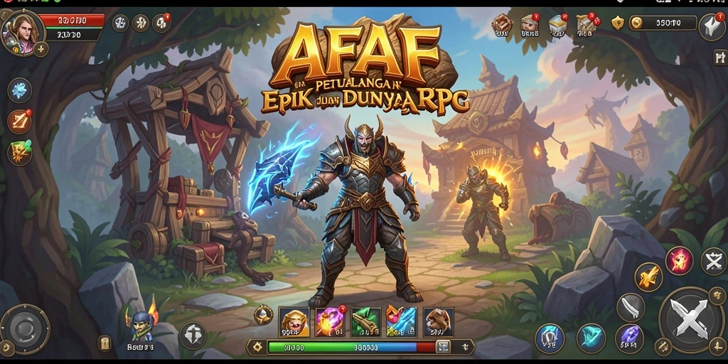 Tangkapan layar AFAF menampilkan pertempuran epik dalam dunia RPG.