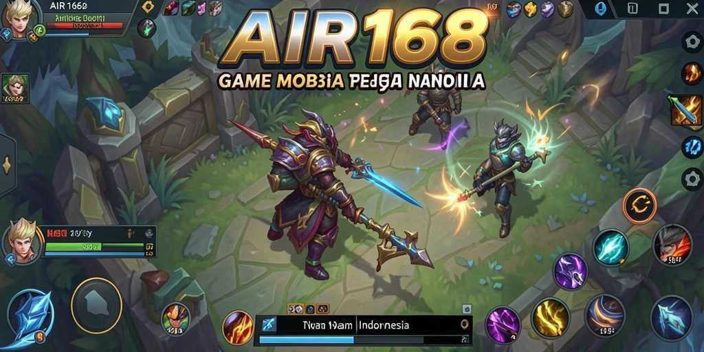 Tampilan gameplay seru dalam pertempuran tim MOBA.