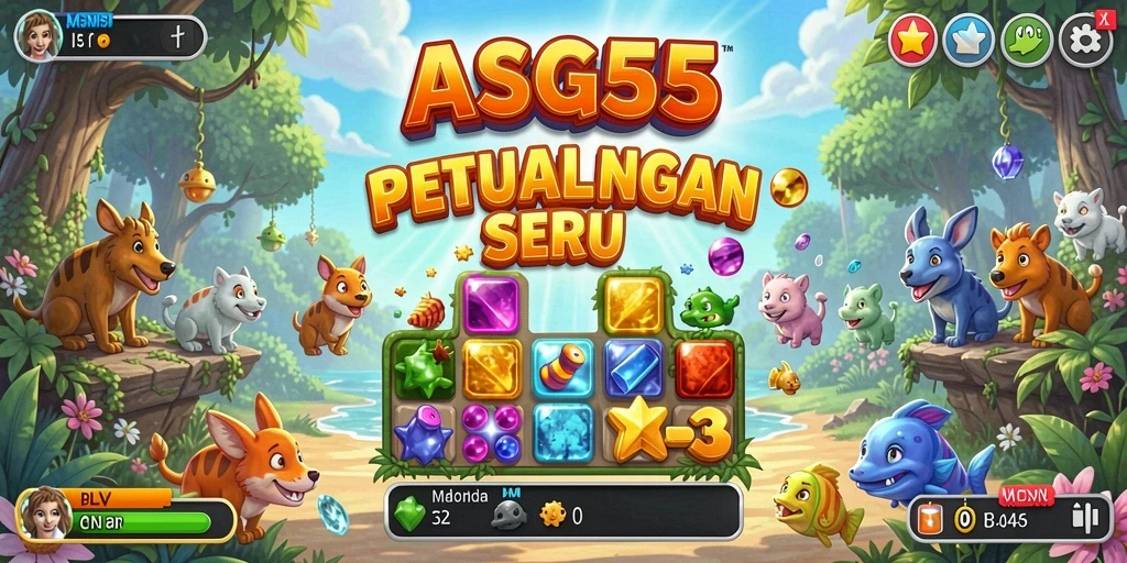 Gameplay seru ASG55 dengan tantangan Match-3 yang menarik.