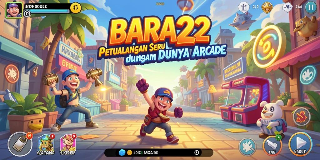 Tampilan gameplay dinamis dan penuh warna di BARA22.