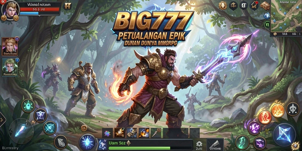 Screenshot gameplay <strong>BIG777</strong> menunjukkan pertarungan epik di dunia MMORPG.