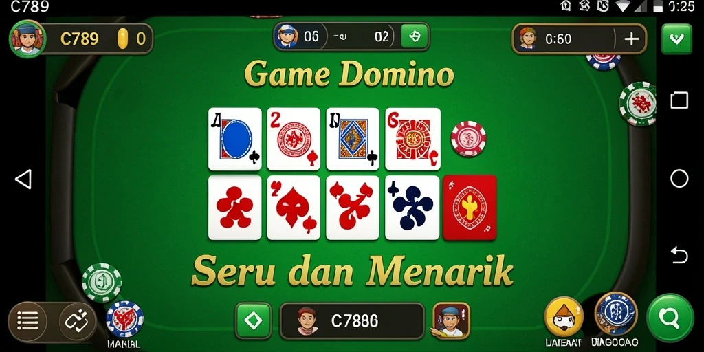 Tampilan gameplay Domino yang menarik dan interaktif.