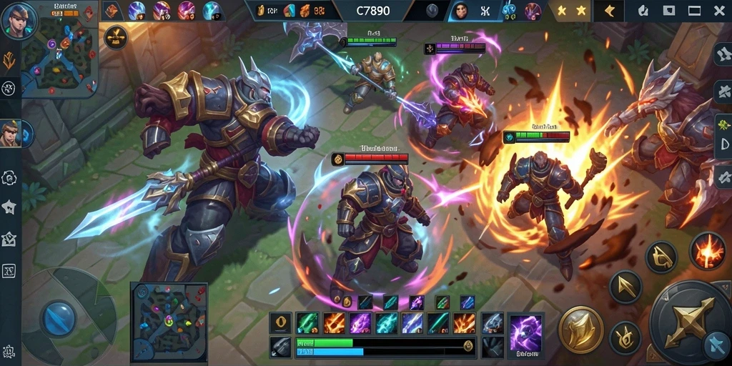 Gameplay seru dalam dunia C7890 MOBA.