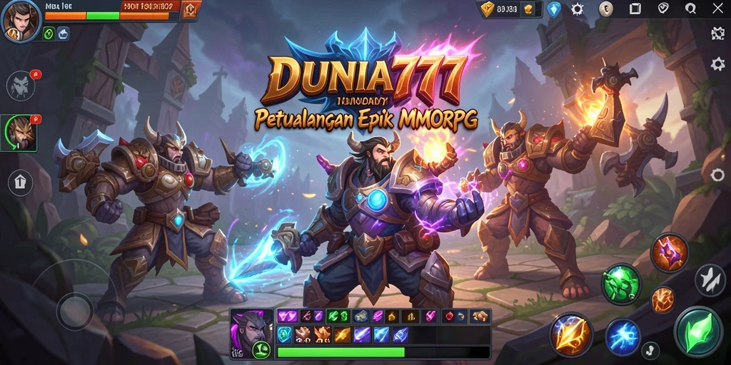 Tampilan gameplay mendalam dalam dunia MMORPG DUNIA777.