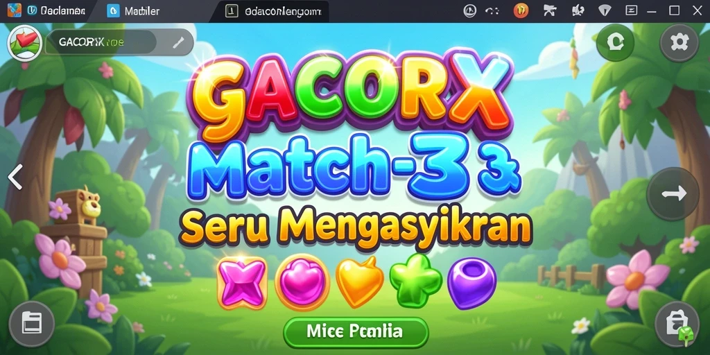 Screenshot gameplay GACORX yang menampilkan aksi mencocokkan permata.
