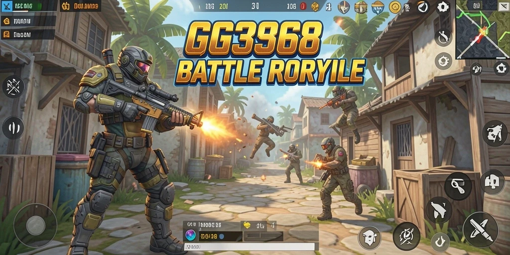 Tangkapan layar gameplay GG368 yang mendebarkan dalam mode Battle Royale.