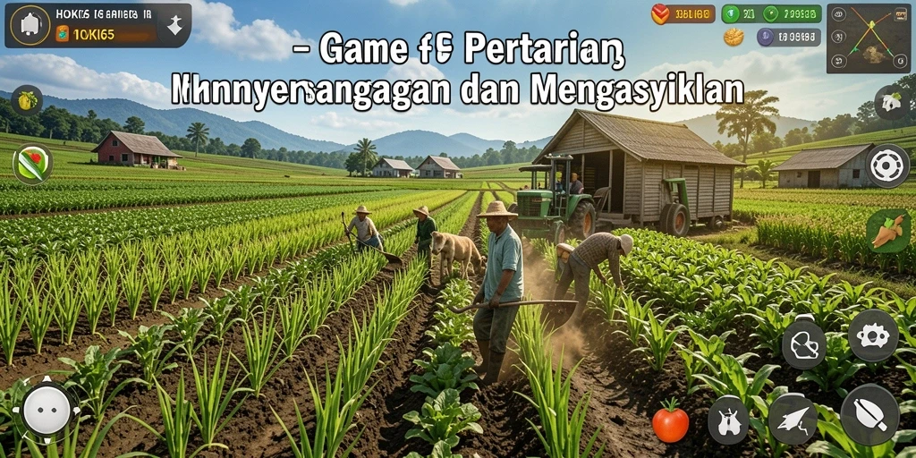 Screenshot HOKI65 menampilkan kehidupan pertanian yang ceria dan interaktif.