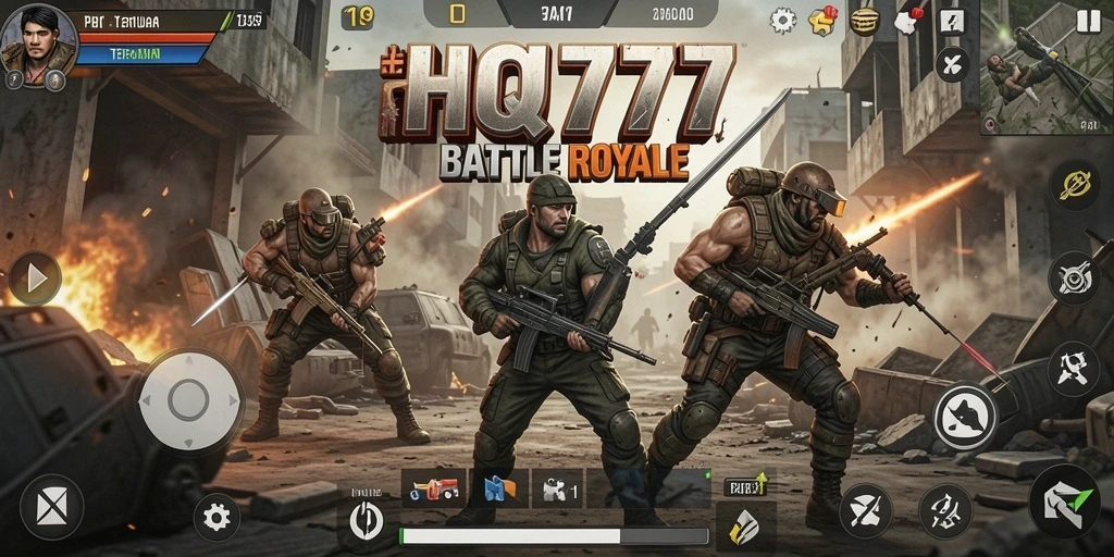 Screenshot gameplay HQ777 dengan intensitas pertempuran yang dramatis.