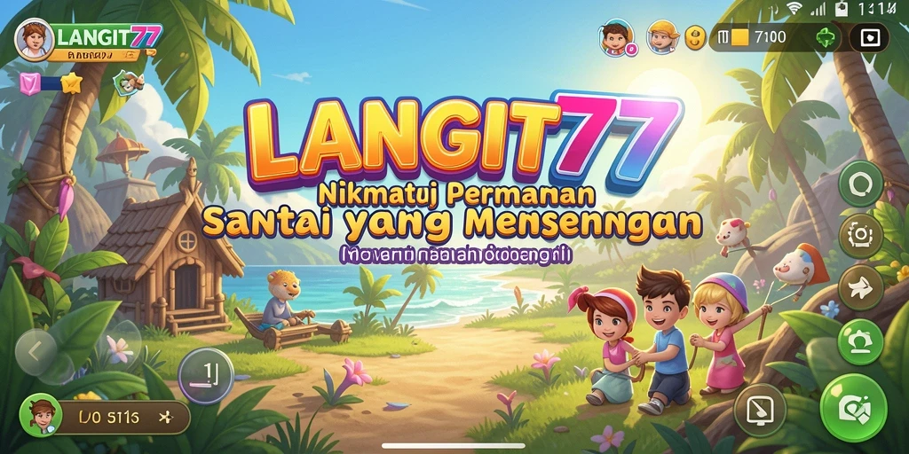 Screenshot utama LANGIT77 menampilkan gameplay yang penuh warna dan seru.