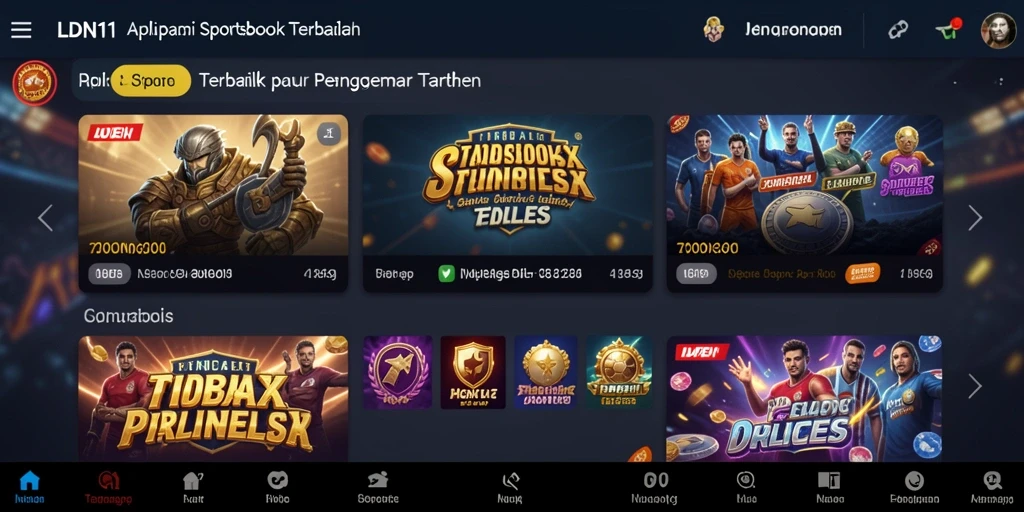 Tampilan gameplay LDN11 dengan berbagai pilihan taruhan olahraga.