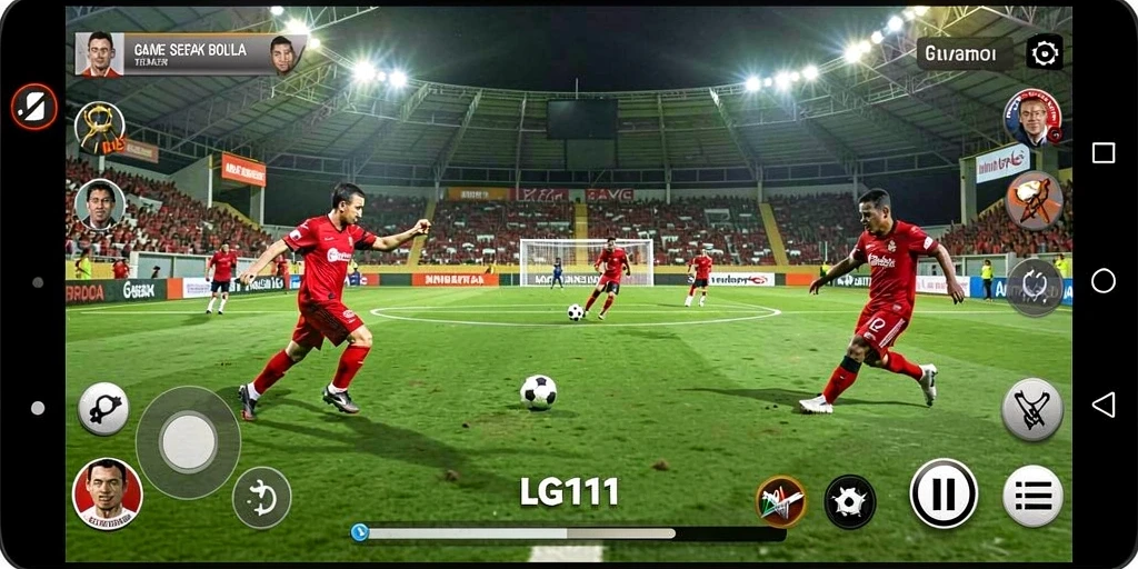 Tampilan menakjubkan dari gameplay sepak bola yang mendebarkan.