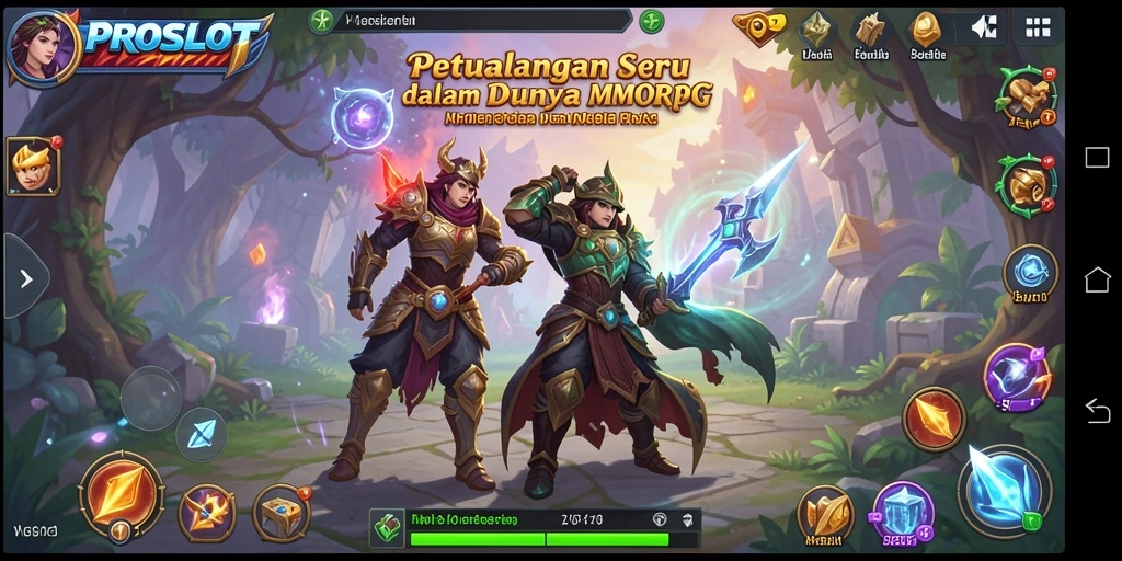 Screenshot gameplay PROSLOT menunjukkan petualangan epik dalam dunia MMORPG.