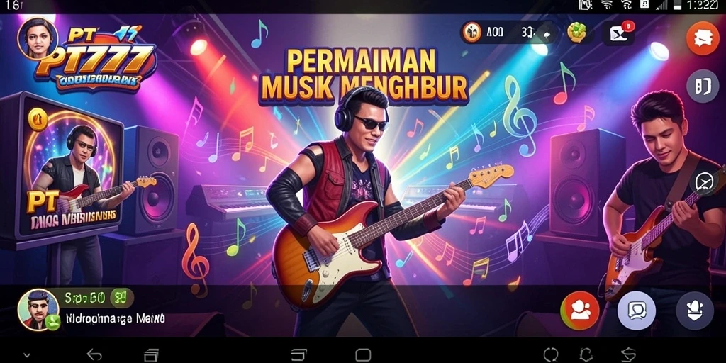 Screenshot gameplay PT777 menampilkan momen seru bermain musik.