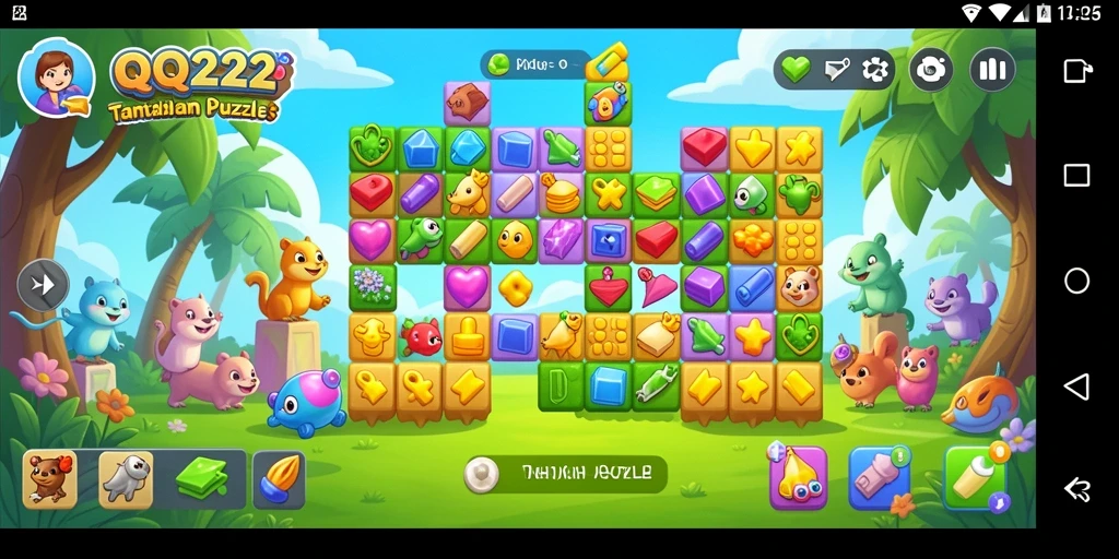 Screenshot gameplay QQ222 menampilkan tantangan puzzle yang menarik.
