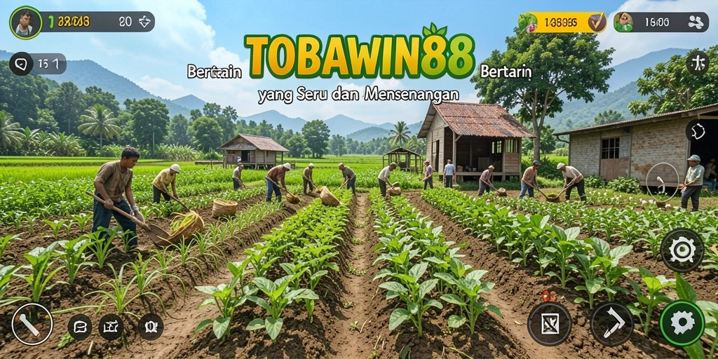 Tampilan gameplay TOBAWIN88 yang seru saat bertani.