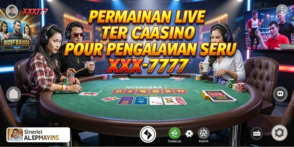 Screenshot gameplay XXX777 dengan dealer langsung di Live Casino.
